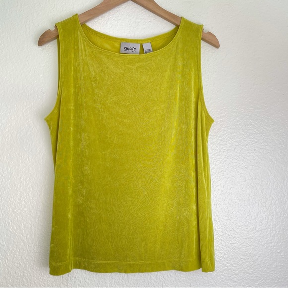VINTAGE Chico’s Lime Green Tank - Picture 2 of 8